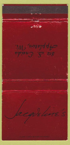 Matchbook Cover - Jacqueline's Appleton WI WEAR 30 Strike