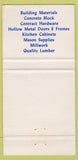 Matchbook Cover - Lumber Albany NY Troy Schenctady WEAR 30 Strike