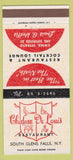 Matchbook Cover - Chateau De Louis Restaurant South Glens Falls NY 30 Strike