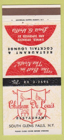 Matchbook Cover - Chateau De Louis Restaurant South Glens Falls NY 30 Strike