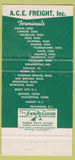 Matchbook Cover - ACE Freight Trucking Akron OH POOR 30 Strike