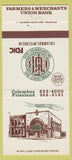 Matchbook Cover - Farmers Merchants Bank Columbus WI Friesland 30 Strike