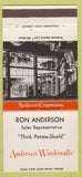 Matchbook Cover - Andersen Windows Ron Anderson Sales Rep Bayport MN 30 Strike