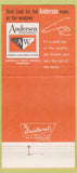 Matchbook Cover - Andersen Windows Roberts Lumber Kingsport TN 30 Strike