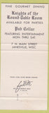 Matchbook Cover - Kings Pub Janesville WI 30 Strike