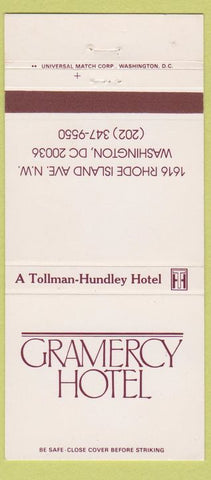 Matchbook Cover - Gramercy Hotel Washington DC 30 Strike
