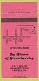 Matchbook Cover - House of Strawberries Orefield PA 30 Strike