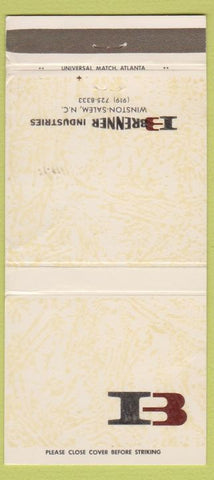 Matchbook Cover - Brenner Industries Winston Salem NC 30 Strike