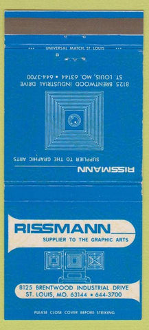 Matchbook Cover - Rissmann Graphic Arts Supply St Louis MO 30 Strike
