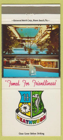 Matchbook Cover - Heathwood  Miami Beach FL 30 Strike