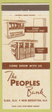Matchbook Cover - Peoples Bank New Brockton AL 30 Strike