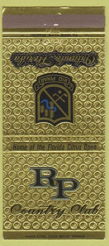 Matchbook Cover - Rio Pinar Country Club Orlando FL 30 Strike