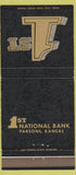Matchbook Cover - 1st National Bank Parsons KS 30 Strike