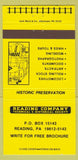 Matchbook Cover - Reading Co Technical Historical Society Reading PA 30 Strike