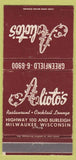 Matchbook Cover - Alioto's Milwaukee WI 30 Strike