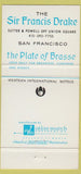 Matchbook Cover - Starlite Roof Drake's Tavern San Francisco CA 30 Strike