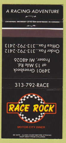 Matchbook Cover - Race Rock Diner Fraser MI 30 Strike