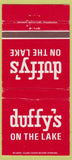 Matchbook Cover - Duffy's on the Lake Wildwood Crest NJ 30 Strike