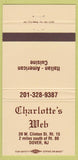 Matchbook Cover - Charlotte's Web Dover NJ 30 Strike