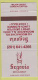 Matchbook Cover - Segovia Restaurant Moonachie NJ 30 Strike