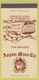 Matchbook Cover - Aspen Mine Co Tusin CA 30 Strike