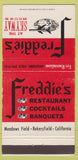 Matchbook Cover - Freddie's Restaurant Bakersfield CA 30 Strike