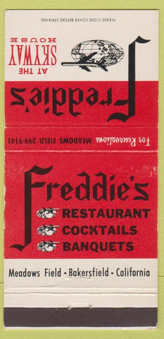 Matchbook Cover - Freddie's Restaurant Bakersfield CA 30 Strike
