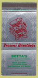 Matchbook Cover - Botta's Reconditioning Cars San Francisco CA 30 Strike