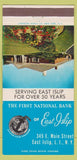 Matchbook Cover - First National Bank East Islip LI NY 30 Strike