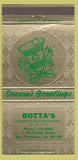 Matchbook Cover - Botta's Reconditioning Cars San Francisco CA 30 Strike