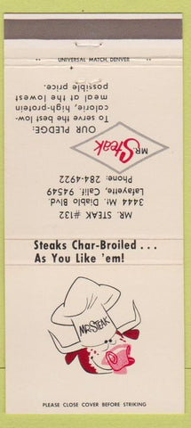 Matchbook Cover - Mr. Steak Lafayette CA 30 Strike