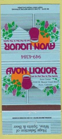 Matchbook Cover - Avon Liquor Avon CO 30 Strike