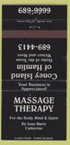 Matchbook Cover - Message Therapy Coney Island Hot Dogs 30 Strike