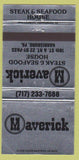 Matchbook Cover - Maverick Restaurant Harrisburg PA 30 Strike