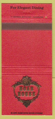 Matchbook Cover - Hoar House Restaurant Lancaster PA 30 Strike