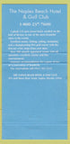 Matchbook Cover - Naples Beach Hotel Golf Club FL 30 Strike