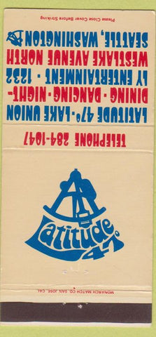 Matchbook Cover - Latitude 47 Seattle WA 30 Strike