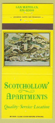 Matchbook Cover - Scotchollow Apartments San Mateo CA 30 Strike