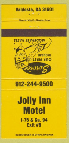 Matchbook Cover - Jolly Inn Motel Valdosta GA 30 Strike