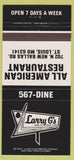 Matchbook Cover - Larry G's Restaurant St Louis MO 30 Strike