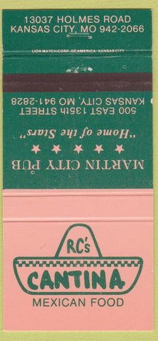 Matchbook Cover - RC's Mexican Food Kansas City MO 30 Strike
