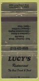 Matchbook Cover - Lucy's Restaurant Long Beach CA WEAR 30 Strike
