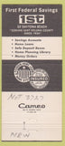 Matchbook Cover - First Federal Savings Loan Daytona Beach FL 30 Strike