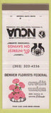 Matchbook Cover - Denver Florists Credit Union Denver CO 30 Strike