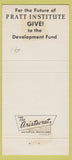 Matchbook Cover - Pratt Institute Brooklyn NY 30 Strike