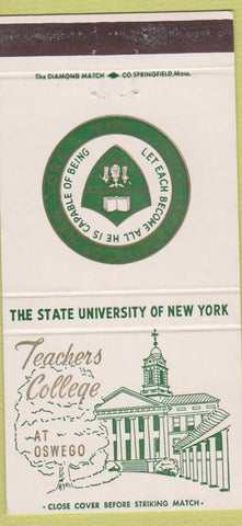 Matchbook Cover - State University Teachers College Oswego NY 30 Strike