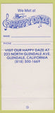 Matchbook Cover - Happy Daze Glendale CA 30 Strike