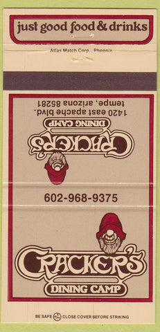 Matchbook Cover - Cracker's Dining Camp Tempe AZ 30 Strike