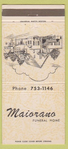Matchbook Cover - Maiorano Funeral Home Waterbury CT WEAR 30 Strike