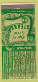 Matchbook Cover - Three Thieves Colorado Springs CO 30 Strike